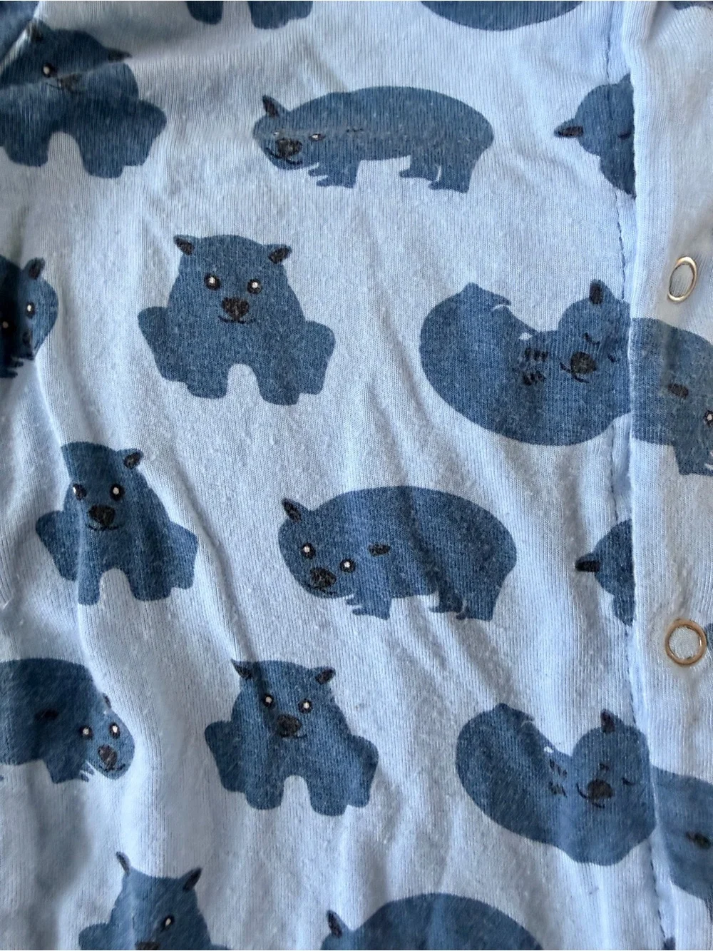 Kickee Pants Blue Wombat Bamboo Footie Pajamas 6-9 Months Snap Sleeper